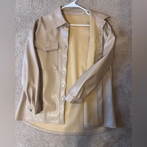Medium faux leather (oversized) leather jacket ; worn once